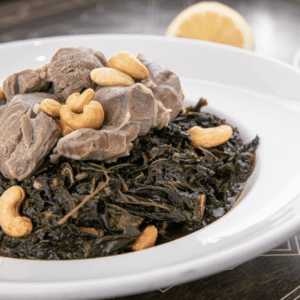 رز وملوخية مع اللحم 